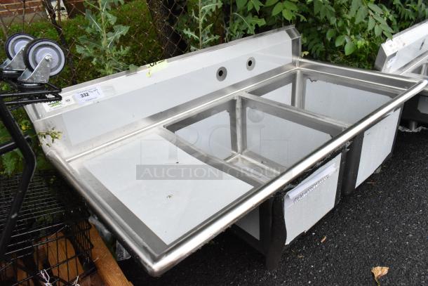 BRAND NEW SCRATCH AND DENT! Regency 600S2182418L Stainless Steel 2 Bay Sink w/ Left Side Drain Board. No Legs. - Image 2 of 6
