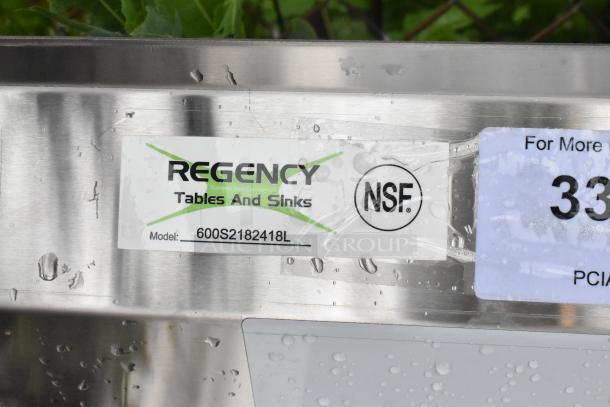 BRAND NEW SCRATCH AND DENT! Regency 600S2182418L Stainless Steel 2 Bay Sink w/ Left Side Drain Board. No Legs. - Image 6 of 6