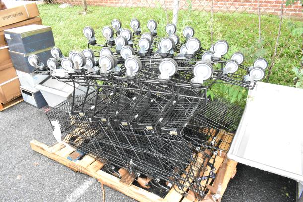 10 BRAND NEW SCRATCH AND DENT! Black Shopping Carts. 10 Times Your Bid! - Image 1 of 3