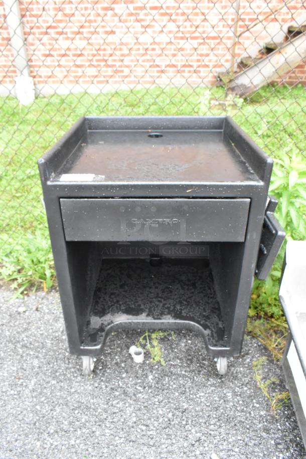 BRAND NEW SCRATCH AND DENT! Cambro Black Poly Cart on Commercial Casters. - Image 1 of 5