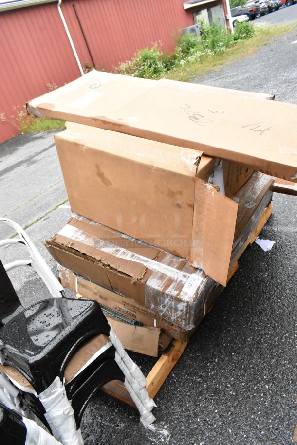 8 BRAND NEW SCRATCH AND DENT! Items Including 522ETSG24602 Steelton 24" x 60" 18 Gauge 430 Stainless Steel Work Table with Undershelf and 2" Rear Upturn, 600CDT36R Regency 16 Gauge 3' Clean Dish Table - Right Drainboard, 2 73AVF30WLFO Boltic 30" Wall-Mounted 2-Speed Oscillating Fan - 6,750-8,100 CFM, 120V, 407BUNFULL Choice Full Size 19 Gauge 18" x 26" Wire in Rim Aluminum Bun Pans / Sheet Pans, Metro 2160NK3 Super Erecta Metroseal 3 Wire Shelf - 21" x 60" 4612160NK3. 8 Times Your Bid! - Image 2 of 9