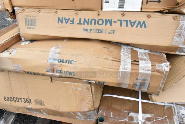 8 BRAND NEW SCRATCH AND DENT! Items Including 522ETSG24602 Steelton 24" x 60" 18 Gauge 430 Stainless Steel Work Table with Undershelf and 2" Rear Upturn, 600CDT36R Regency 16 Gauge 3' Clean Dish Table - Right Drainboard, 2 73AVF30WLFO Boltic 30" Wall-Mounted 2-Speed Oscillating Fan - 6,750-8,100 CFM, 120V, 407BUNFULL Choice Full Size 19 Gauge 18" x 26" Wire in Rim Aluminum Bun Pans / Sheet Pans, Metro 2160NK3 Super Erecta Metroseal 3 Wire Shelf - 21" x 60" 4612160NK3. 8 Times Your Bid! - Image 6 of 9