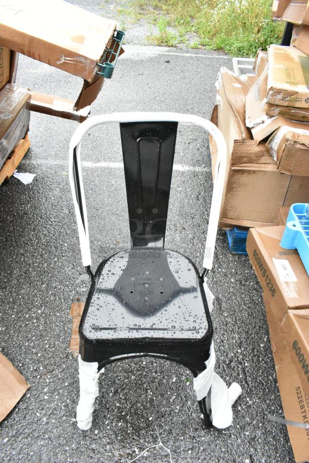 6 BRAND NEW SCRATCH AND DENT! Black Metal Tolix Style Chair. 6 Times Your Bid! - Image 1 of 5