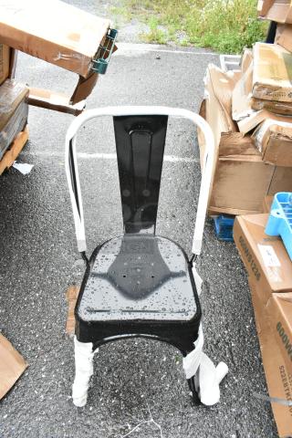 6 BRAND NEW SCRATCH AND DENT! Black Metal Tolix Style Chair. 6 Times Your Bid! - Item #1193463