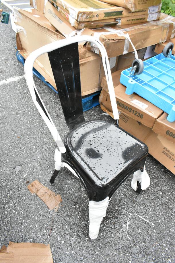 6 BRAND NEW SCRATCH AND DENT! Black Metal Tolix Style Chair. 6 Times Your Bid! - Image 2 of 5