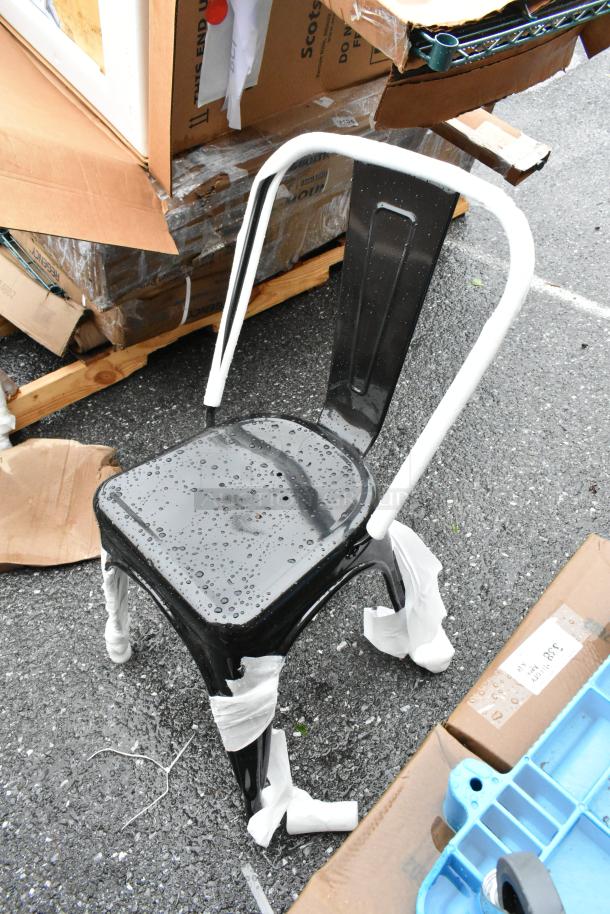 6 BRAND NEW SCRATCH AND DENT! Black Metal Tolix Style Chair. 6 Times Your Bid! - Image 3 of 5