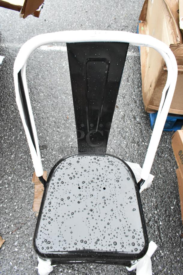 6 BRAND NEW SCRATCH AND DENT! Black Metal Tolix Style Chair. 6 Times Your Bid! - Image 4 of 5