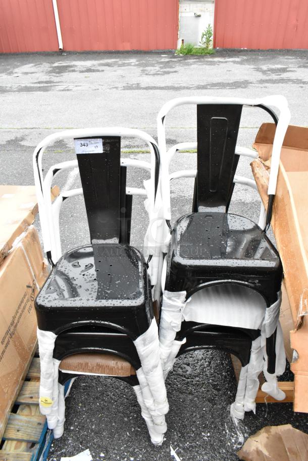 6 BRAND NEW SCRATCH AND DENT! Black Metal Tolix Style Chair. 6 Times Your Bid! - Image 5 of 5