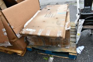 Regency 24" x 60" chrome heavy-duty dunnage shelf in sealed box, 800 lb capacity, scratch and dent condition on pallet.