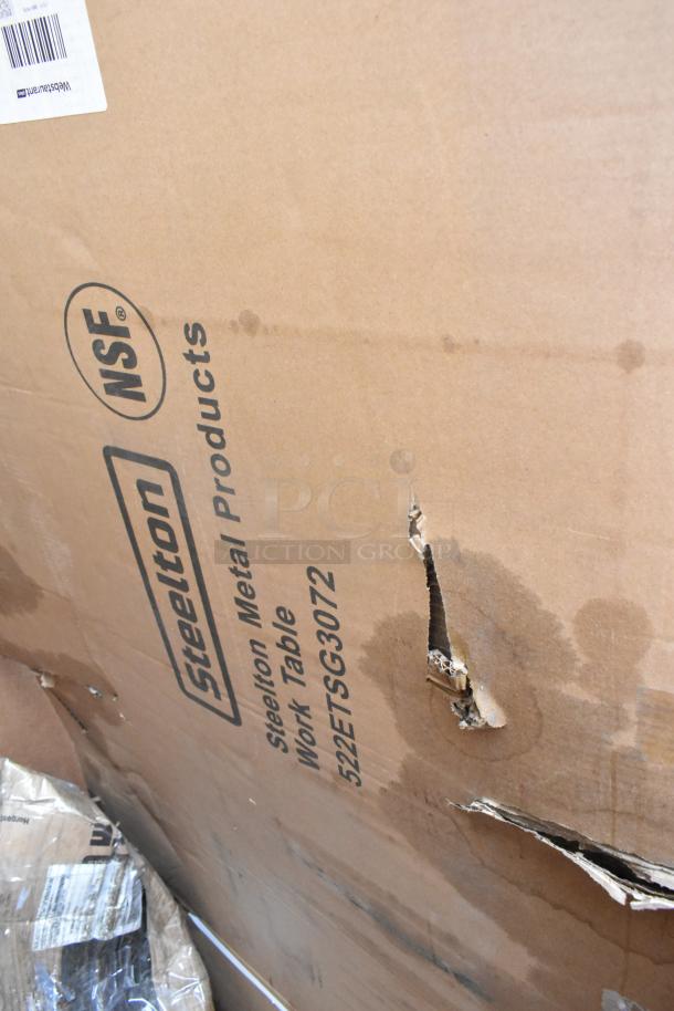 5 BRAND NEW SCRATCH AND DENT! Items Including 600WTS30X72S Regency Spec Line 30" x 72" 14-Gauge 304 Stainless Steel Commercial Open Base Work Table, 2 600PR20316K Regency 20 Pan End Load Stainless Steel Bun / Sheet Pan Rack - Unassembled, 522ETSG3072 Steelton 30" x 72" 18 Gauge 430 Stainless Steel Work Table with Undershelf. 5 Times Your Bid! - Image 5 of 5
