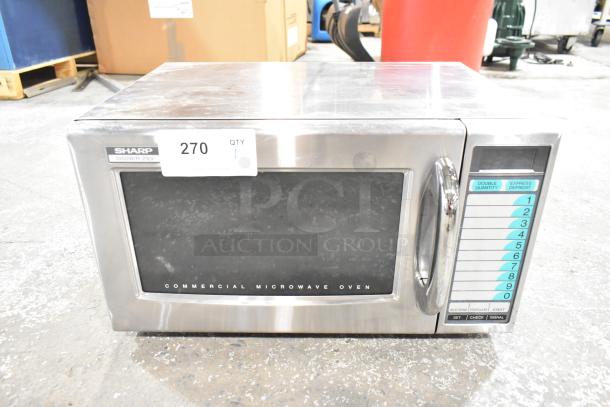 2022 Sharp R-21LVF Stainless Steel Countertop Microwave Oven. 120 Volts 1 Phase. - Image 1 of 8
