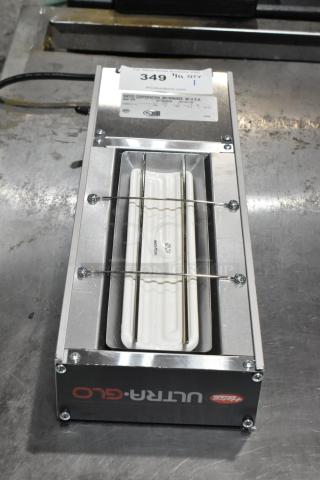 Hatco UGFF UltraGlo Warming Strip for fry warmer, 120V, 1 Phase, tag showing model and voltage details, in good condition.