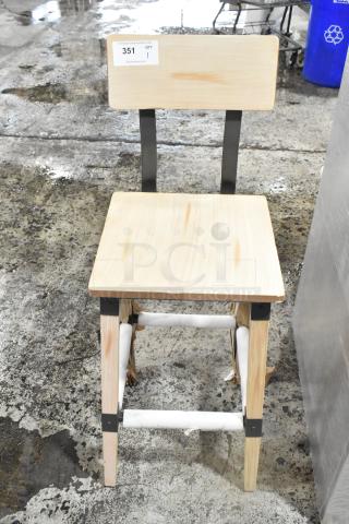 BRAND NEW SCRATCH AND DENT! Wood Pattern Bar Height Chair. - Item #1193589