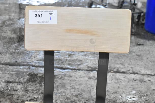 BRAND NEW SCRATCH AND DENT! Wood Pattern Bar Height Chair. - Image 3 of 3