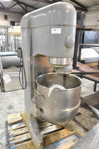 Hobart V1401 Metal Commercial Floor Style 140 Quart Planetary Dough Mixer w/ Mixing Bowl and Dough Hook Attachment. 208/240 Volts, 3 Phase. - Item #1193354