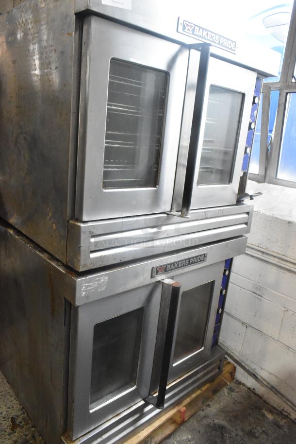2 Bakers Pride Cyclone Stainless Steel Commercial Natural Gas Powered Full Size Convection Oven w/ View Through Doors, Metal Oven Racks, Thermostatic Controls. 2 Times Your Bid! - Image 1 of 8