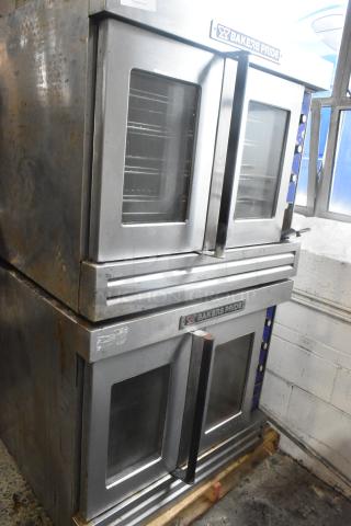 2 Bakers Pride Cyclone Stainless Steel Commercial Natural Gas Powered Full Size Convection Oven w/ View Through Doors, Metal Oven Racks, Thermostatic Controls. 2 Times Your Bid! - Item #1193350