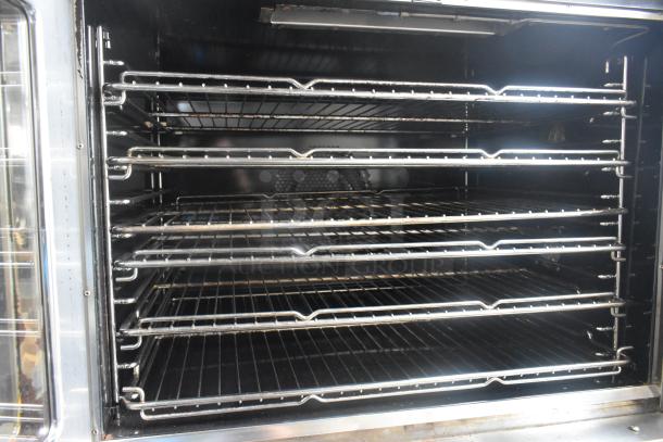 2 Bakers Pride Cyclone Stainless Steel Commercial Natural Gas Powered Full Size Convection Oven w/ View Through Doors, Metal Oven Racks, Thermostatic Controls. 2 Times Your Bid! - Image 3 of 8