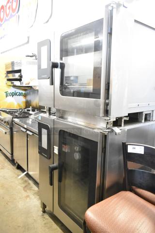 Two Convotherm C4 eT 6.10ES stainless steel electric combi convection ovens, 240 volts, 3 phase, in good condition.