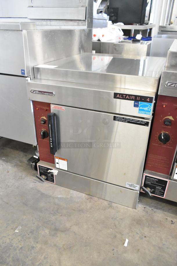 Southbend ALTAIR II-4-SB steam cabinet, stainless steel, single deck, 208V, 3 phase. Energy Star label visible.