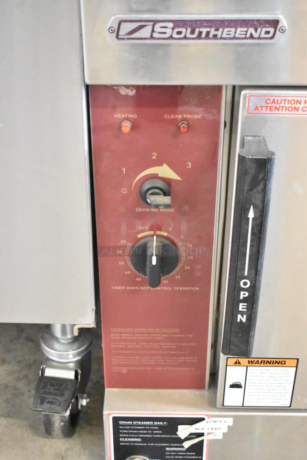 Southbend ALTAIR II-4-SB stainless steel electric steam cabinet, features control panel with cooking mode settings, 208V, 3-phase.