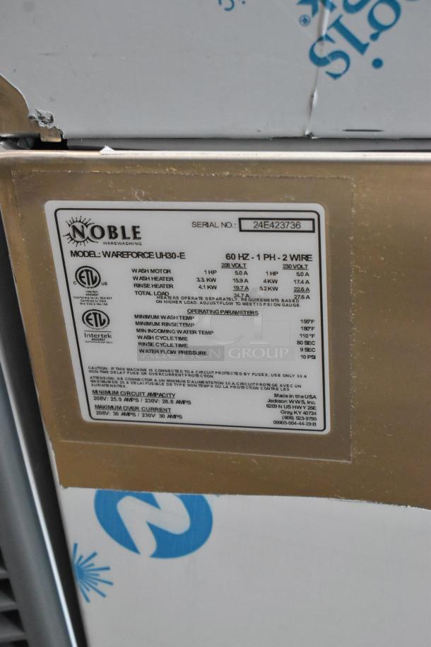 BRAND NEW 2024 Noble Wareforce UH30-E stainless steel undercounter dishwasher, energy-efficient, 208/230V, scratch and dent.