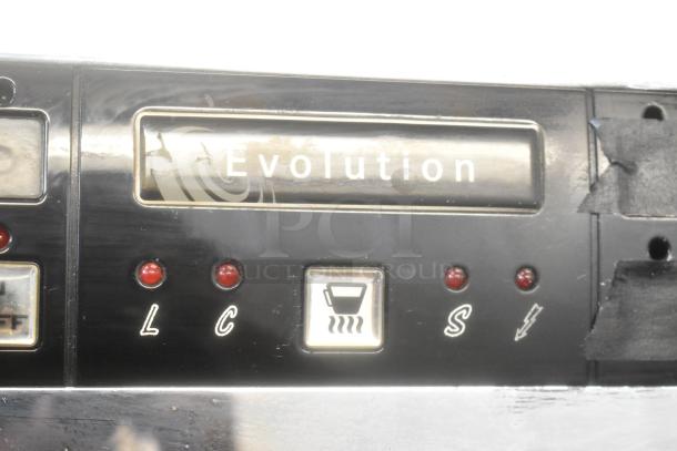Dalla Corte Evolution espresso machine control panel with indicators and buttons showing function settings.