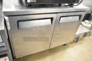 Turbo Air MUR-48 stainless steel 2-door undercounter cooler on casters. 115V, 1 Phase. Excellent condition.