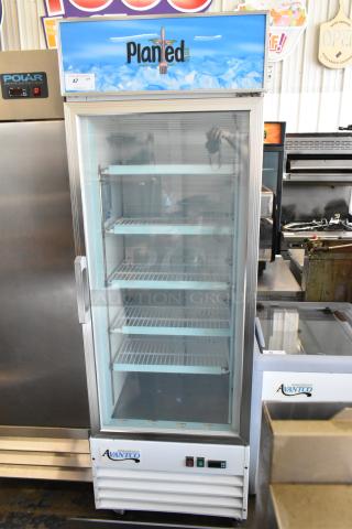2022 Avantco 178GDC12FHCW commercial cooler, single door, poly coated racks, 115V, good condition.
