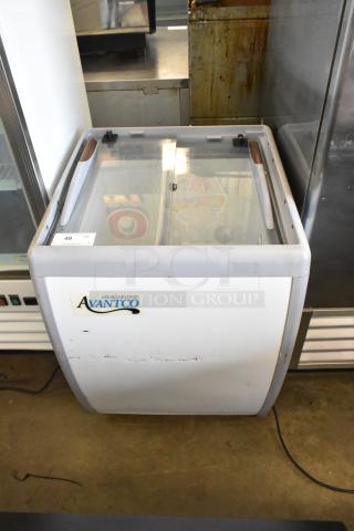 Avantco 360ADC4HC Metal Commercial Chest Freezer Merchandiser on Commercial Casters. 115 Volts, 1 Phase. - Item #1195372
