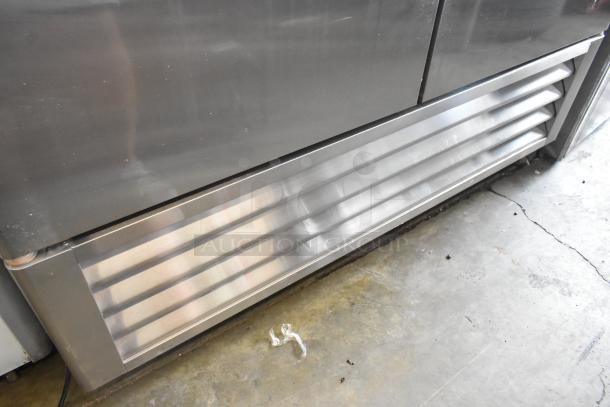 Summit ARS49ML stainless steel commercial cooler with poly coated racks, two doors, on casters. 115V, 1-phase.