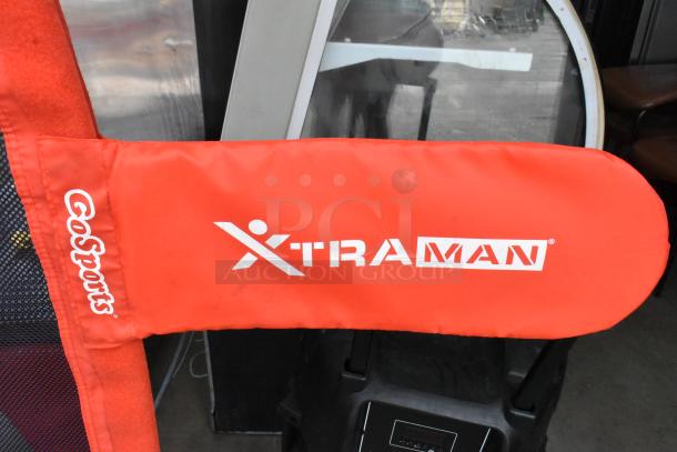 GoSports Xtraman Net with red fabric featuring GoSports and XTRAMAN logos in white.