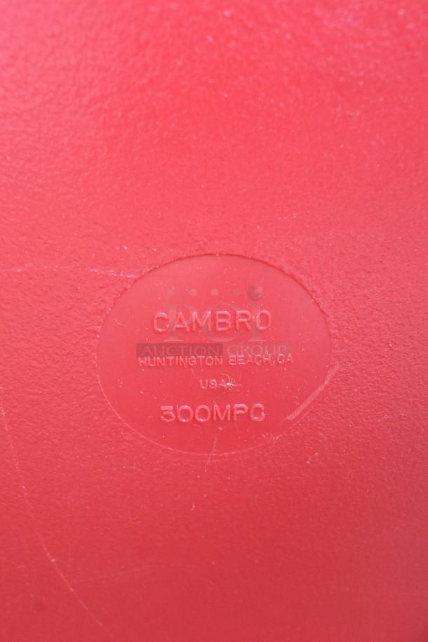 Cambro 300MPG red poly insulated catering case with embossed branding and model details, in good condition.