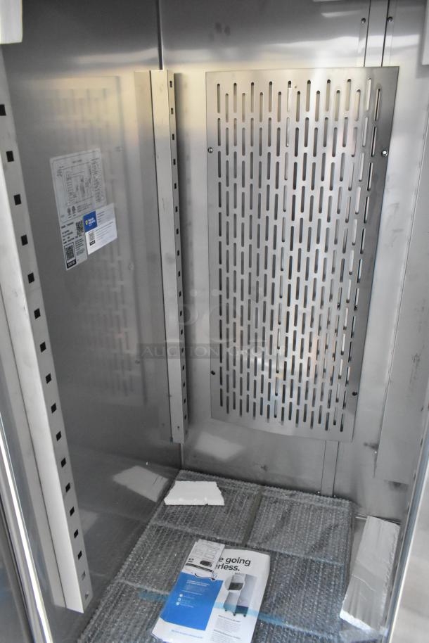 BRAND NEW 2025 Avantco 178SS3RHC Stainless Steel 3 Door Cooler, scratch and dent, poly-coated racks, 115V, 1 Phase.