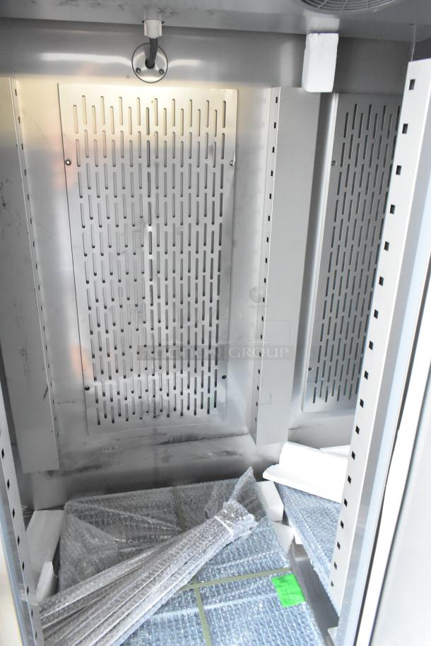 Brand new 2025 Avantco 178SS3RHC 3-door stainless steel cooler interior with poly coated racks, 115V, 1 phase.