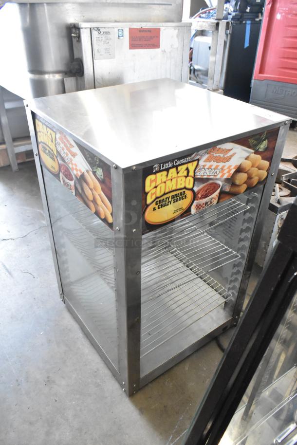 Metal Commercial Countertop Merchandiser 00925E-073, Little Caesars branding, 3 wire shelves, 120V, 1 Phase.