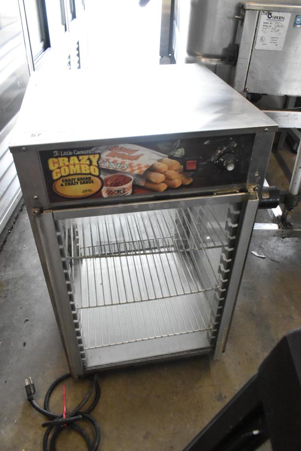 Metal commercial countertop merchandiser, model 00925E-073, 120V, 1 phase. "Crazy Combo" branding visible.