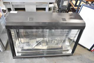 2023 Avantco 177HDC48 countertop heated display case, 120 volts, metal, glass front, new condition, brand marking visible.