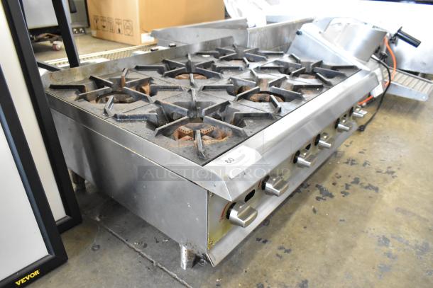 2023 Cooking Performance Group CPG 351RCPG36NL stainless steel 6-burner natural gas range, 132,000 BTU, used condition.