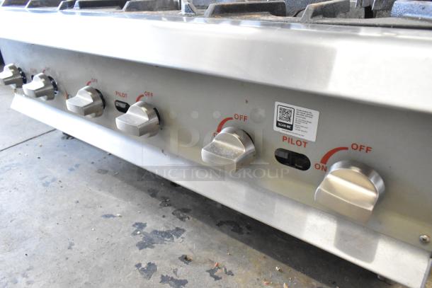 2023 Cooking Performance Group 351RCPG36NL 6 Burner Range, stainless steel, natural gas, 132,000 BTU, commercial use.
