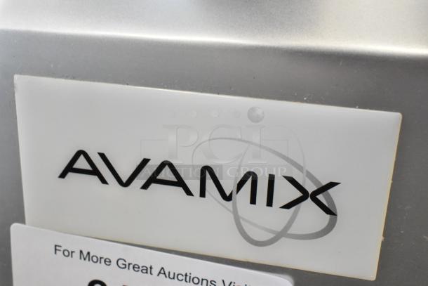 AvaMix 177CFP5D metal commercial countertop food processor, 120 volts, 1 phase; brand label visible.