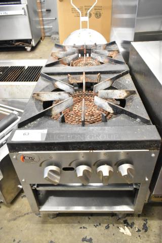 Cooking Performance Group 2 Burner Gas Range, model 351CPGDSPRN. Stainless steel, 160,000 BTU, commercial use.