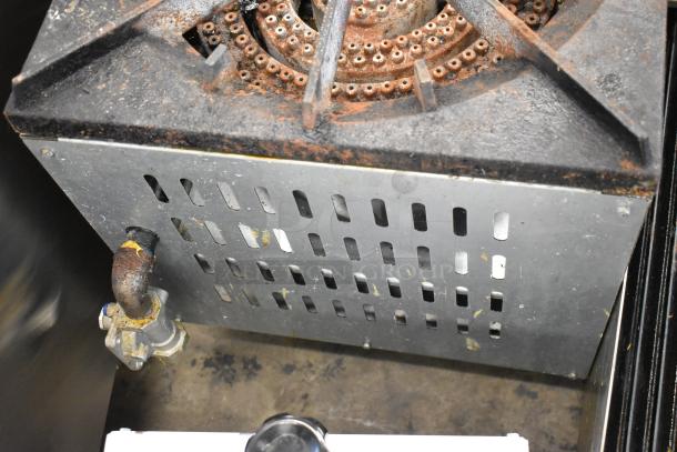 Cooking Performance Group 351CPGDSPRN 2 Burner Range, stainless steel, natural gas, 160,000 BTU, used condition, heavy-duty grates.