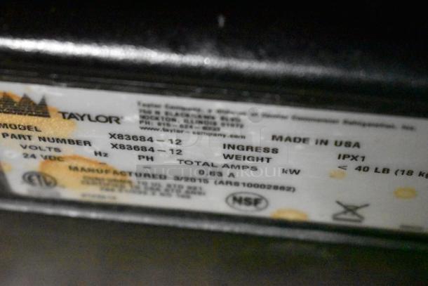 Taylor X83684-12 Frozen Drink Mixing Machine, metal, commercial countertop, 0.63A, <40 lbs, made in USA, NSF certified.