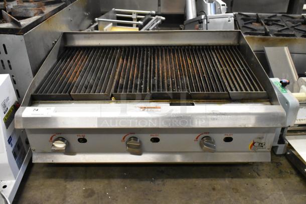 2022 Cooking Performance Group CPG 351CLNG36NL stainless steel charbroiler grill, natural gas, 120,000 BTU, used condition.