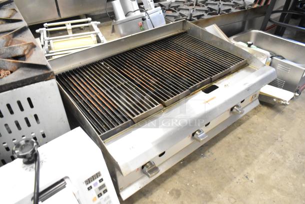 2022 Cooking Performance Group CPG 351CLNG36NL stainless steel commercial charbroiler grill, 120,000 BTU, good condition.