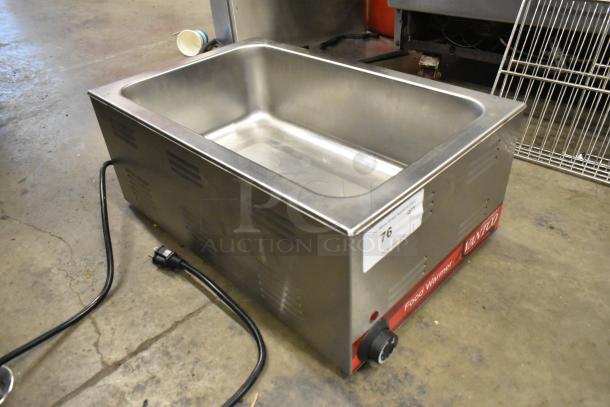 Avantco 177W50 stainless steel commercial countertop food warmer, 120V, 1 phase, used condition, visible plug and label.