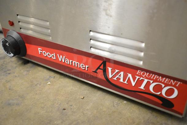 Avantco 177W50 stainless steel commercial countertop food warmer, 120 volts, featuring an adjustable knob.