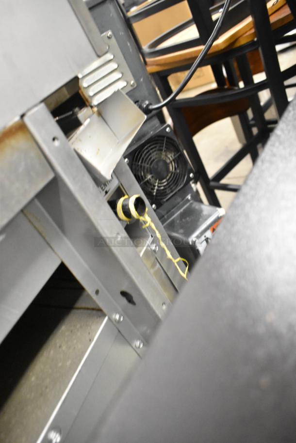 Cooking Performance Group CPG 351S36G36N stainless steel griddle, natural gas, 120,000 BTU, oven, overshelf, back splash.