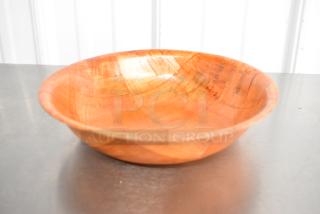 8" Choice woven wood salad bowl, scratch and dent condition, natural wood grain, 100 pieces available.